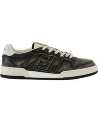 Fendi - Distressed-Effect Ff Logo Sneakers - Lyst