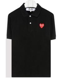 COMME DES GARÇONS PLAY - Comme Des Garçons Play Logo Patch Short Sleeved Polo Shirt - Lyst