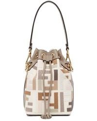 Fendi - Multicolour Canvas Mini-Bag With Ff Embroidery - Lyst