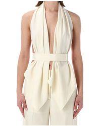 Alberta Ferretti - Draped Halterneck Top - Lyst