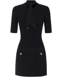 Elisabetta Franchi - Ribbed Mini Knitted Dress - Lyst