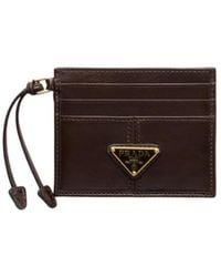 Prada - Logo Plaque Open Top Card Holder - Lyst