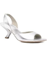 Vic Matié - Metallic-Effect Slingback Sandals - Lyst