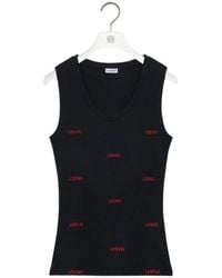 Loewe - Logo-Embroidered Ribbed-Knit Tank Top - Lyst