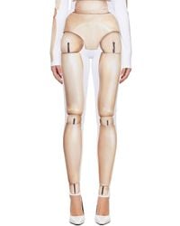 Jean Paul Gaultier - Jersey-Lycra Leggings Printed Wooden Body - Lyst
