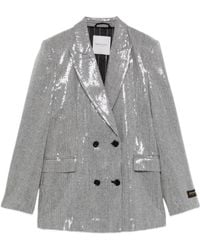 ERMANNO FIRENZE - Sequin-Embellished Double-Breasted Blazer - Lyst