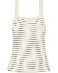 Leset - Striped Ribbed Cotton Tank - Lyst