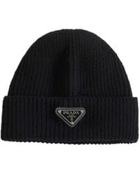 Prada - Wool And Cashmere Beanie - Lyst