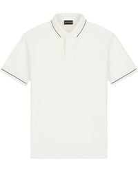 Emporio Armani - Contrast-Trim Buttoned Polo Shirt - Lyst