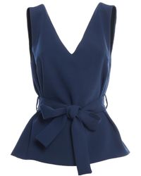 P.A.R.O.S.H. - V-Neck Blouse Polyester - Lyst