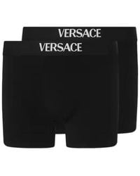 Versace - Logo-Jacquard Two-Pack Long Trunks - Lyst