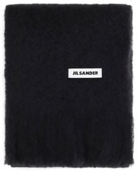 Jil Sander - Brushed Logo Patch Scarf - Lyst