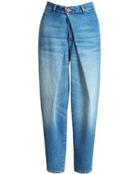 Balmain - Layered Mid-Rise Barrel Jeans - Lyst
