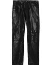 Burberry - Leather Trousers - Lyst