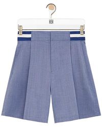 Loewe - Logo Detailed Pleated Shorts - Lyst