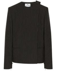 Courreges - Courrèges Buckle Pinstripes Jacket - Lyst