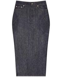 Givenchy - Straight Hem Midi Denim Skirt - Lyst