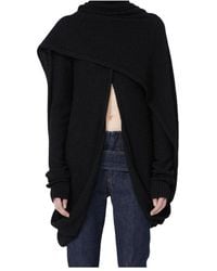 Sportmax - High-Neck Front Slit Knitted Jumper - Lyst