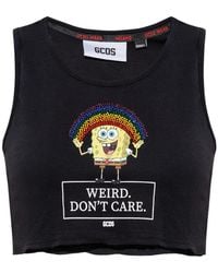 Gcds - Graphic-Print Cropped Vest - Lyst