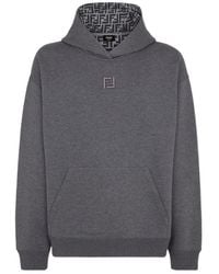 Fendi - Logo Embroidered Hoodie - Lyst