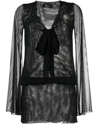 Blumarine - Sheer Front-Tie Mini Dress - Lyst