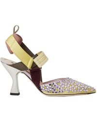 Fendi - Colibrì Embellished Slingback Heeled Pumps - Lyst