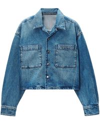 Alexander Wang - Cropped Long Sleeve Shirt - Lyst