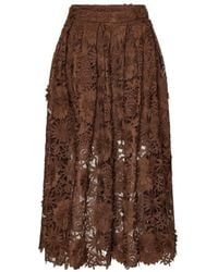 ROTATE BIRGER CHRISTENSEN - 3D Lace Midi Skirt - Lyst
