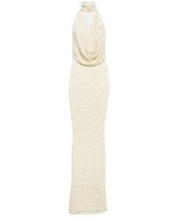AYA MUSE - Sequined Halterneck Maxi Dress - Lyst