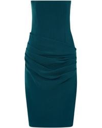 Alex Perry - Strapless Draped Midi Dress - Lyst