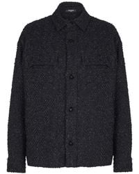 Balmain - Monogram Tweed Overshirt - Lyst