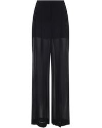 Alberta Ferretti - Semi-Sheer Georgette Pants - Lyst