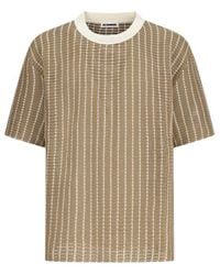 Jil Sander - Striped Open-Knit T-Shirt - Lyst