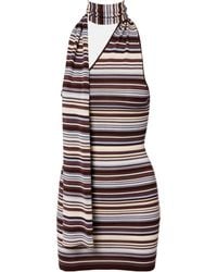 AYA MUSE - Knitted Scarf-Detail Striped Minidress - Lyst