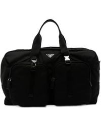 Prada - Re-Nylon Logo-Plaque Zipped Luggage Bag - Lyst