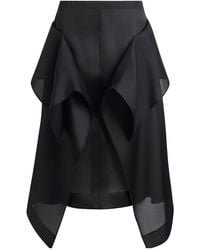 KHAITE - Nina Ruffled Silk Skirt - Lyst
