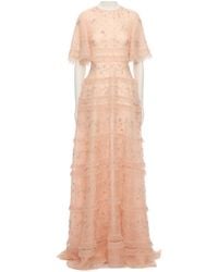 Valentino - Round Neck Short Sleeve Dress - Lyst