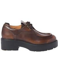 Miu Miu - Logo-Patch Round-Toe Loafers - Lyst
