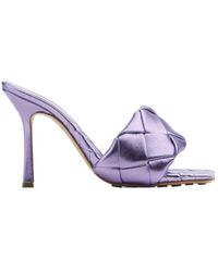 Bottega Veneta - Intreccio Metallised Mules - Lyst