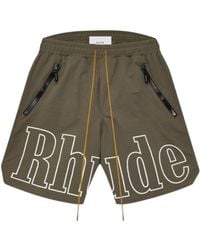 Rhude - Logo Print Drawstring Casual Shorts - Lyst