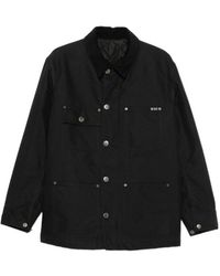 Prada - Corduroy-Collar Logo-Patch Jacket - Lyst