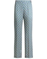 Etro - Micro Palm Motif Bootcut Trousers - Lyst
