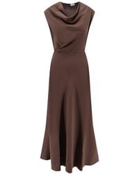 Brunello Cucinelli - Flared Twill Fluid Dress - Lyst