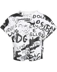 Dolce & Gabbana - Two-Tone Stretch T-Shirt - Lyst