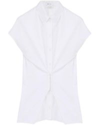 McQueen - Gathered Short Sleeved Shirt - Lyst