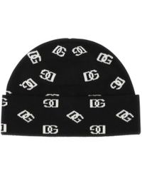 Dolce & Gabbana - Logo Jacquard Knitted Beanie - Lyst