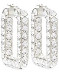 AMINA MUADDI - Charlotte Embellished Hoop Earrings - Lyst