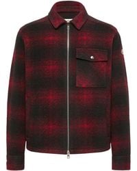 Moncler - Check Jersey Zip-Up Shirt - Lyst