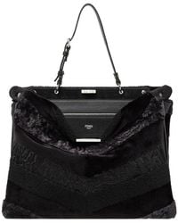 Fendi - Maxi Peekaboo Soft Inlaid Fur Bag - Lyst