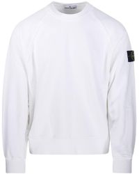 Stone Island - Logo Patch Crewneck Sweatshirt - Lyst